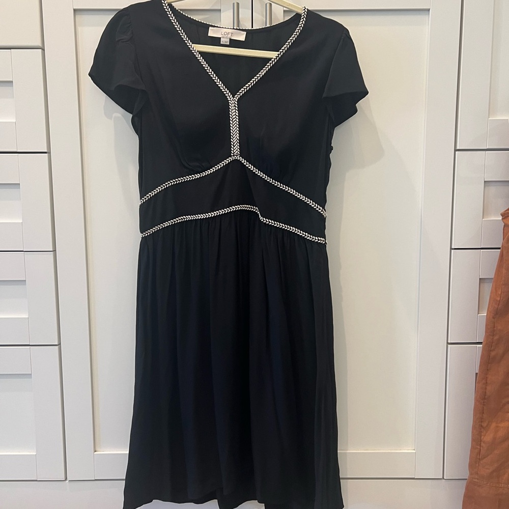 Black Dress with Black & White Accents